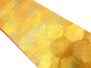 リサイクル　亀甲模様織出し名古屋帯